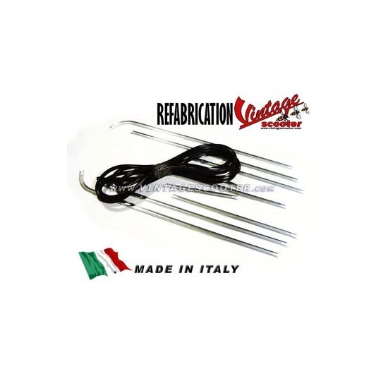 Baguettes de sol (jeu complet profilés + caoutchouc) Vespa ACMA 125 1956-58 / 150 GL 